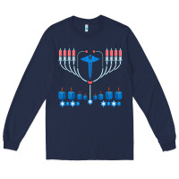 Navy jewish hanukkah chanukah doctor medical menorah  gifts Long Sleeve Tee - trangStudio