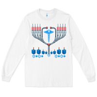 White jewish hanukkah chanukah doctor medical menorah  gifts Long Sleeve Tee - trangStudio