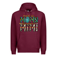 Burgundy Only The Best Moms Get Promoted To Mimi Premium Hoodie - CowhideDigitalArt