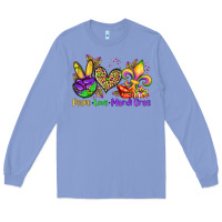 Colony Blue peace love mardi gras olivia Long Sleeve Tee - OliviaCreatesArt