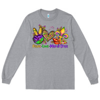 Heather Grey peace love mardi gras olivia Long Sleeve Tee - OliviaCreatesArt