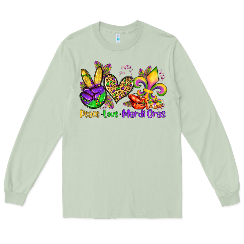 Peace Love Mardi Gras Olivia Long Sleeve Tee by OliviaCreatesArt | Teevron
