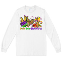 White peace love mardi gras olivia Long Sleeve Tee - OliviaCreatesArt