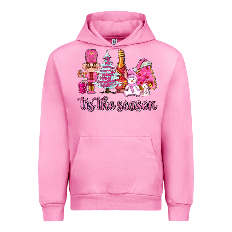 Tis The Season Pink Christmas Urban Hoodie by AdoDesignShop | Teevron