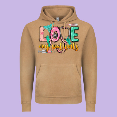 Love My Patients Vintage Hoodie Designed By Cowgirlartshop