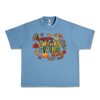 Pebble Blue happy thanksgiving day Urban Heavy Tee - CowGirlArtShop