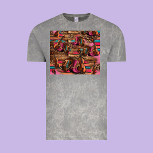 Valentines Day Violin And Cowboy Boots Country Music Vintage Tee Designed By Jasminsmagicworld
