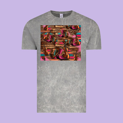 Valentines Day Violin And Cowboy Boots Country Music Vintage Tee Designed By Jasminsmagicworld