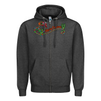 Charcoal Heather merry christmas western Zipper Hoodie - CowhideDigitalArt
