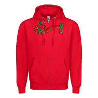 Red merry christmas western Zipper Hoodie - CowhideDigitalArt