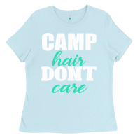 Baby Blue Camp Hair Don't Care Black Ladies Tee - Bettercallsaul
