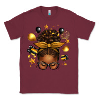 Burgundy new year's eve afro messy bun Classic Tee - texasbilliewilder