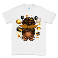 White new year's eve afro messy bun Classic Tee - texasbilliewilder