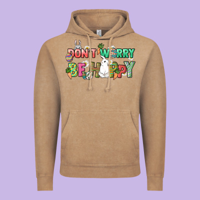 Don't Worry Be Hoppy Easter Day Vintage Hoodie Designed By Howdyjamesfarm
