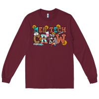 Burgundy med tech crew Long Sleeve Tee - OliviaCreatesArt