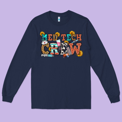 Med Tech Crew Long Sleeve Tee Designed By Oliviacreatesart