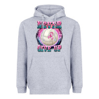 Heather Grey never give up Heavyweight Hoodie - BarkalooDesign