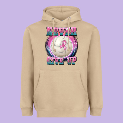 Never Give Up Heavyweight Hoodie Designed By Barkaloodesign