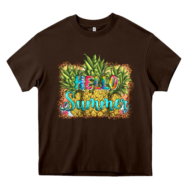 Hello Summer Pineapple Heavy Core Tee by BarkalooDesign | Teevron