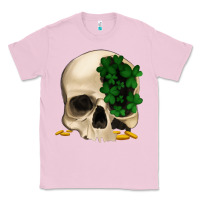 Bubblegum Pink St patrick's day Skull with clovers Classic Tee - Jasminsmagicworld