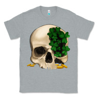 Heather Grey St patrick's day Skull with clovers Classic Tee - Jasminsmagicworld