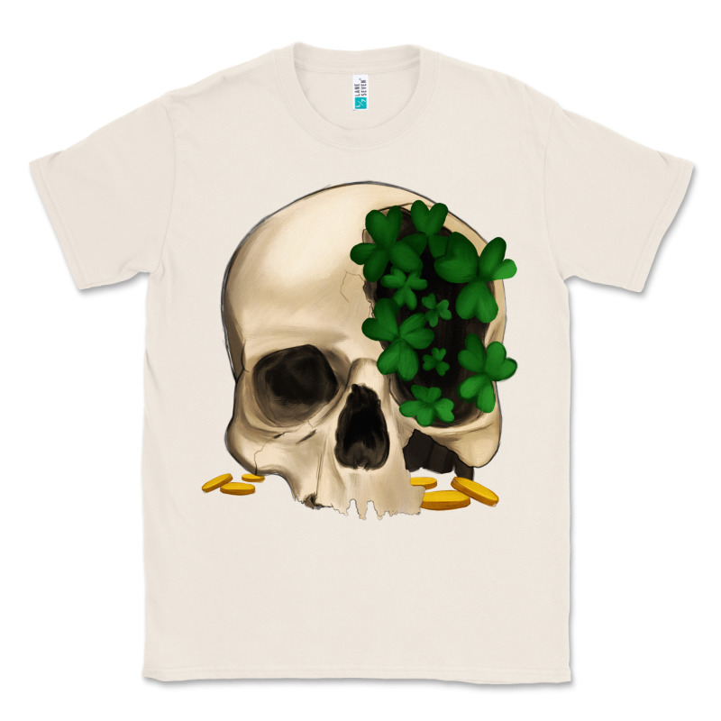 St Patrick's Day Skull With Clovers Classic Tee by Jasminsmagicworld | Teevron
