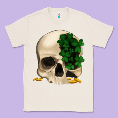 St Patrick's Day Skull With Clovers Classic Tee Designed By Jasminsmagicworld
