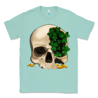 Seafoam St patrick's day Skull with clovers Classic Tee - Jasminsmagicworld