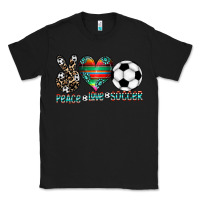 Black peace love soccer Classic Tee - CowhideDigitalArt