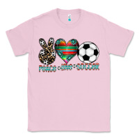 Bubblegum Pink peace love soccer Classic Tee - CowhideDigitalArt