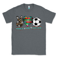 Charcoal Heather peace love soccer Classic Tee - CowhideDigitalArt
