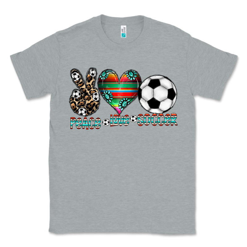 Peace Love Soccer Classic Tee by CowhideDigitalArt | Teevron