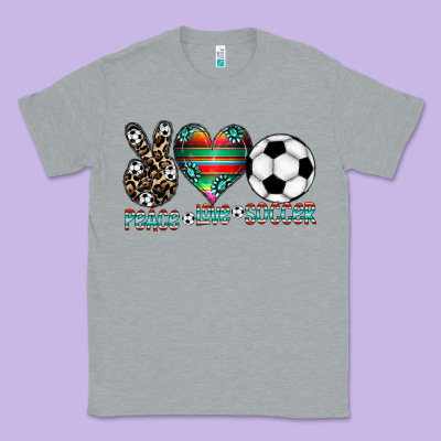 Peace Love Soccer Classic Tee Designed By Cowhidedigitalart