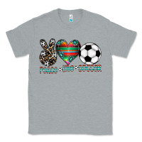 Heather Grey peace love soccer Classic Tee - CowhideDigitalArt
