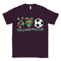 Plum peace love soccer Classic Tee - CowhideDigitalArt