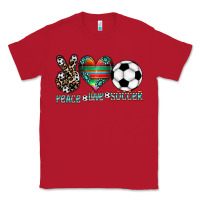 Red peace love soccer Classic Tee - CowhideDigitalArt