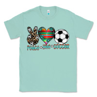 Seafoam peace love soccer Classic Tee - CowhideDigitalArt