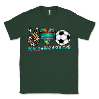 Sports Green peace love soccer Classic Tee - CowhideDigitalArt