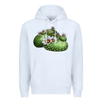White Blossfeldia Cactus Premium Hoodie - LillyAllenDesigns