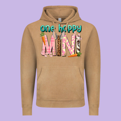 One Hoppy Mini Easter Day Vintage Hoodie Designed By Howdyjamesfarm