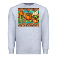 Heather Grey fall pumpkin Premium Sweatshirt - BarkalooDesign