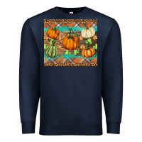 Navy fall pumpkin Premium Sweatshirt - BarkalooDesign