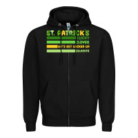 Black st. patrick's lucky clover  artiststas Zipper Hoodie - Artiststas