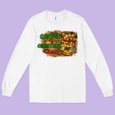 Coffee And Christmas Cheer Long Sleeve Tee Designed By Ranaportraitstore