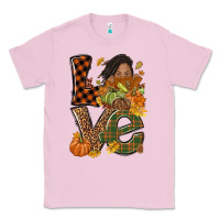 Bubblegum Pink Love Fall with afro woman Classic Tee - NancyCooperArtShop