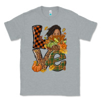 Heather Grey Love Fall with afro woman Classic Tee - NancyCooperArtShop