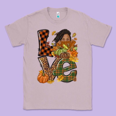 Love Fall With Afro Woman Classic Tee Designed By Nancycooperartshop
