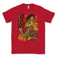 Red Love Fall with afro woman Classic Tee - NancyCooperArtShop