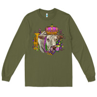 Army Green charolais mardi gras Long Sleeve Tee - OliviaCreatesArt