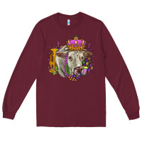 Burgundy charolais mardi gras Long Sleeve Tee - OliviaCreatesArt
